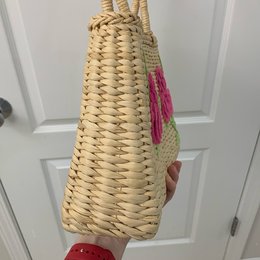 Mesh Flower Design Straw Bag - Picture 10 of 17